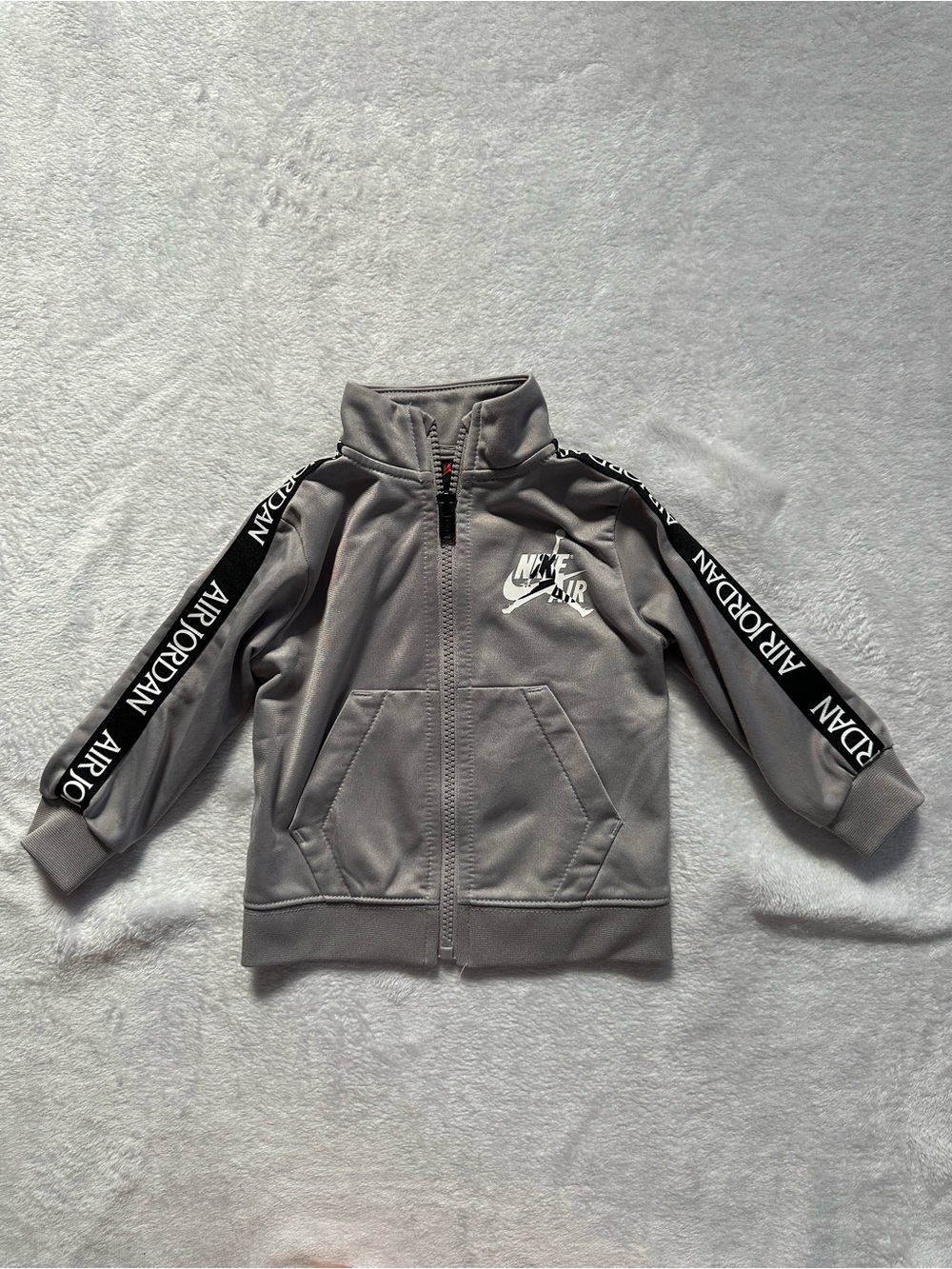 Nike Air Jordan Full Zip Track Jacket Gray Baby Boys Size 12 Months Jumpman Logo